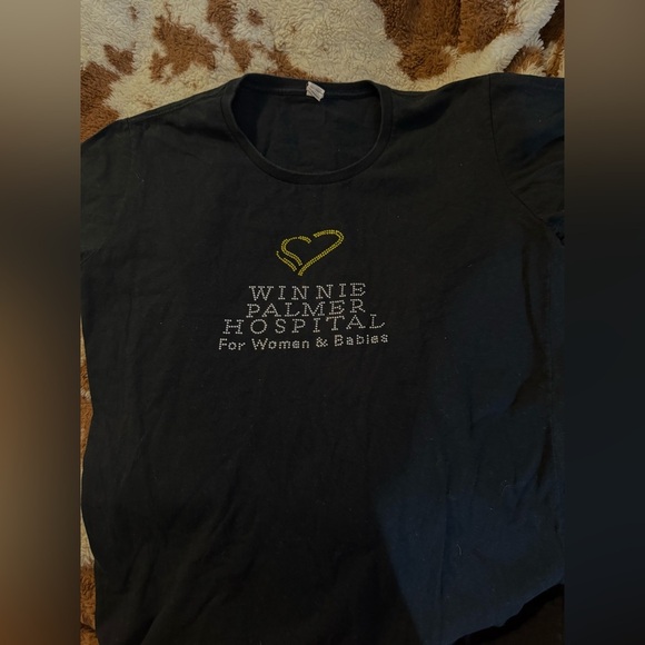 Tops - Winnie Palmer Hospital Black Tee with Rhinestones Womens Size XL